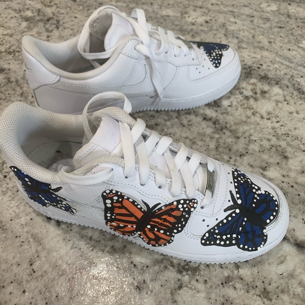 Custom painted butterfly Air Force 1s